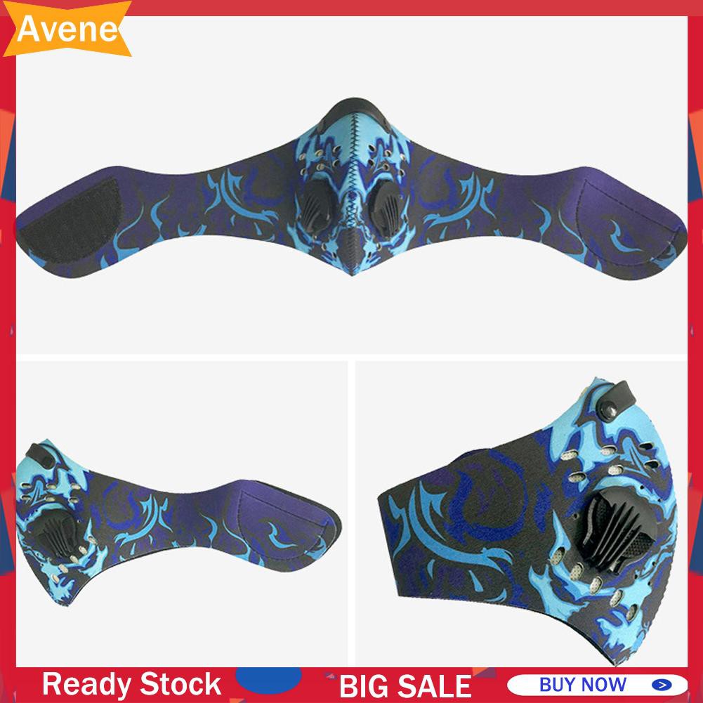 (Hàng Mới Về) Khẩu Trang Che Nửa Mặt Chống Bụi Bằng Neoprene Với Bộ Lọc Than Hoạt Tính