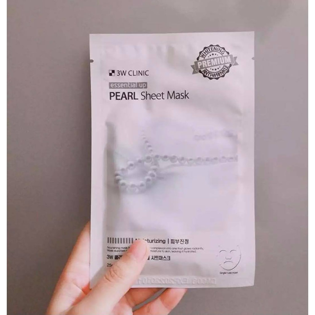 Mặt Nạ Ngọc Trai Sáng Da 3W Clinic 3W Clinic Essential Up Pearl Sheet Mask 25ml