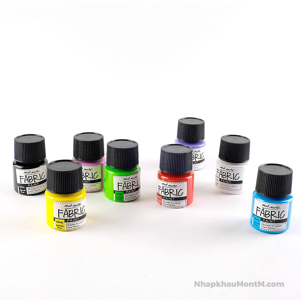 Màu vẽ vải Mont Marte - Fabric Paint 8 màu 20ml ( Hàng Chính Hãng )