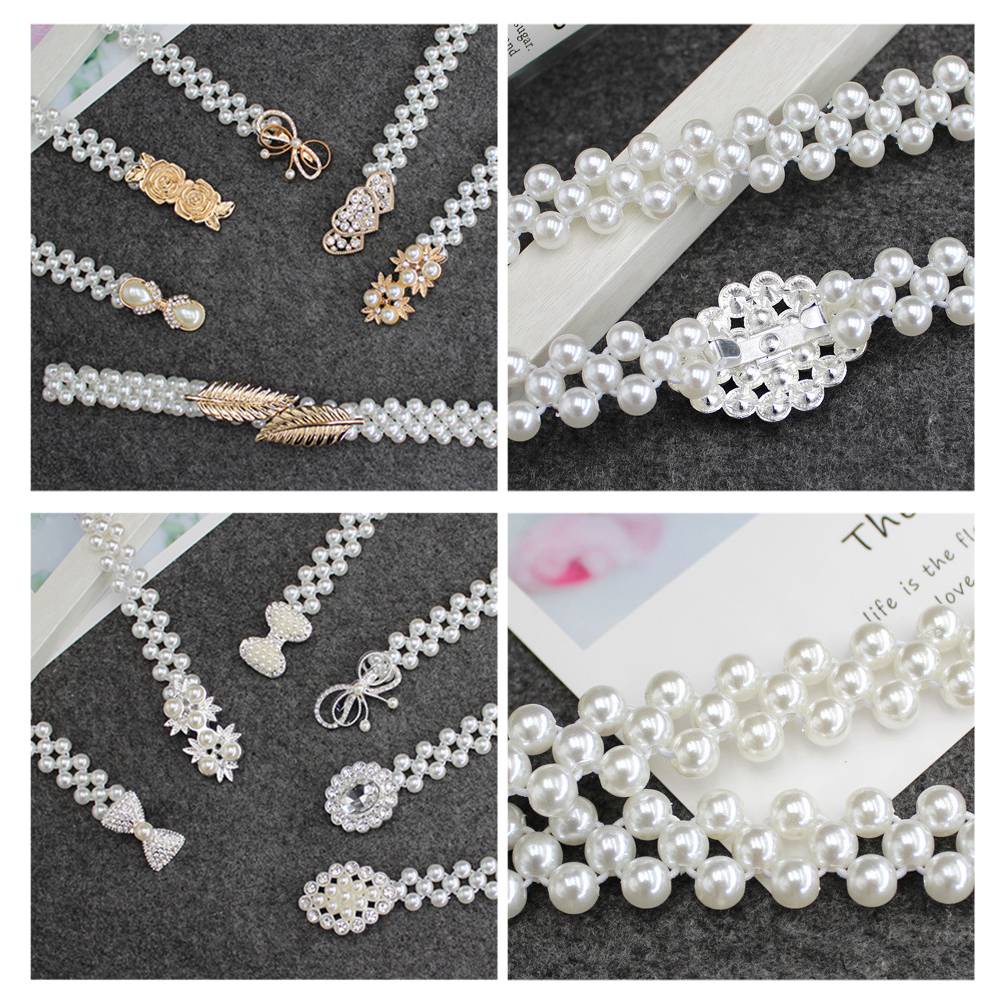 DÂY ĐAI VÁY ĐÍNH NGỌC TRAI NHỰA  / THẮT LƯNG CHO NỮ MẶT ĐÁ