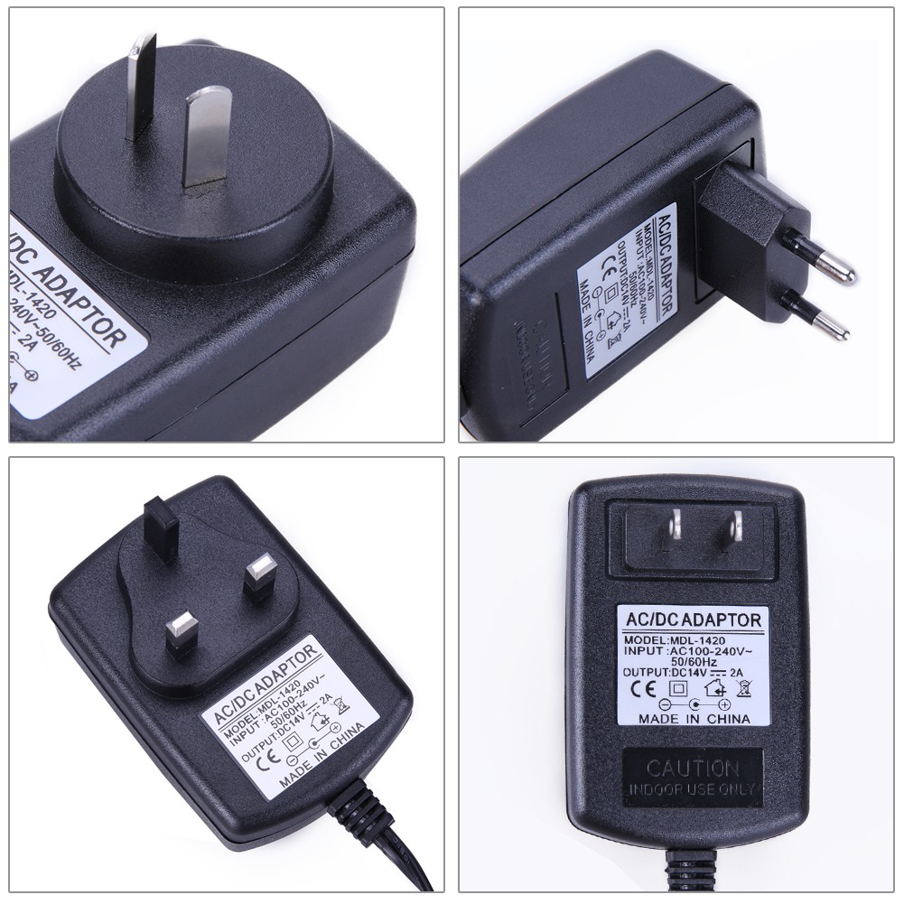 High Quality DC 14V 2A Power Supply Adapter AC to DC Converter 5.5*2.5 mm AU UK EU AU Plug Charger