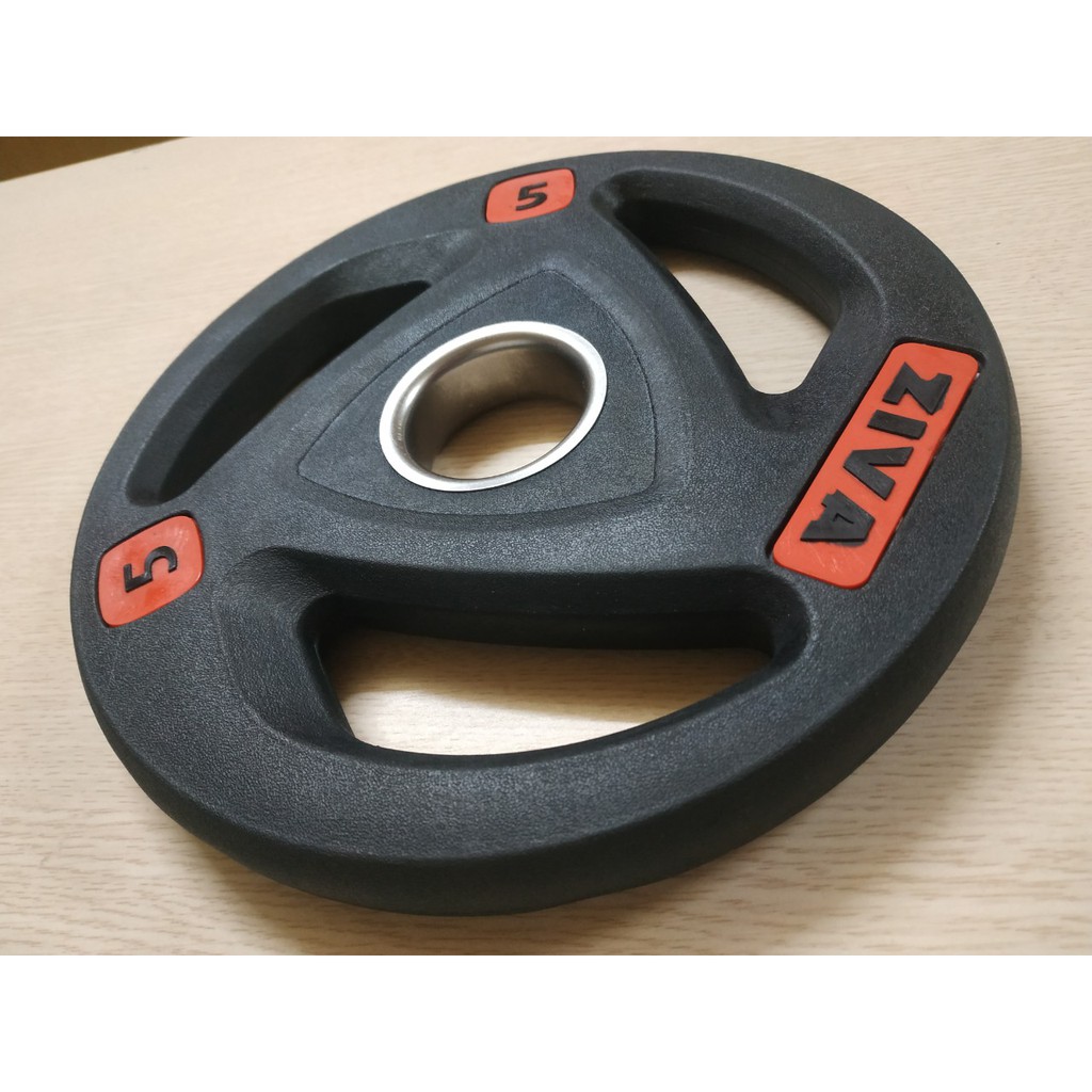 Tạ đĩa cao su cao cấp (logo Ziva - không logo)  5kg- 1 bánh