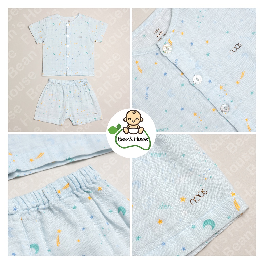 Bộ Nous vải xô cho bé sơ sinh