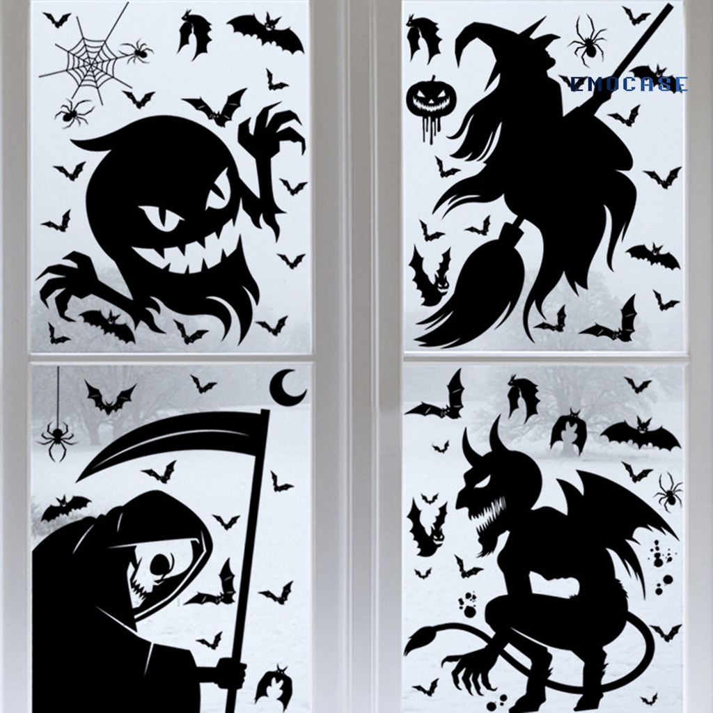 Đề Can Dán Tường / Kính Cửa Sổ Trang Trí Họa Tiết Halloween Chống Nước Có Thể Tháo Gỡ