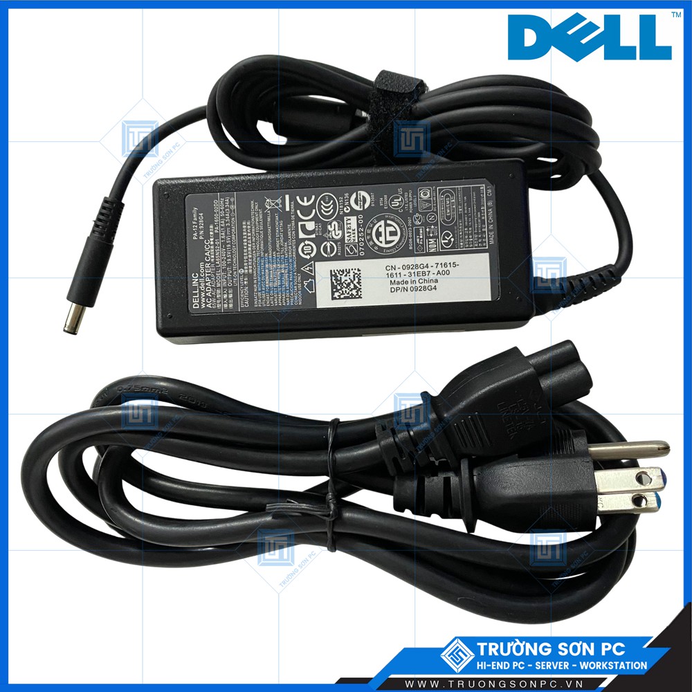 Sạc LAPTOP DELL Chân Kim Nhỏ ZIN 19.5V – 3.34A 65W | Adapter Dell 5568 3558 3458 3559