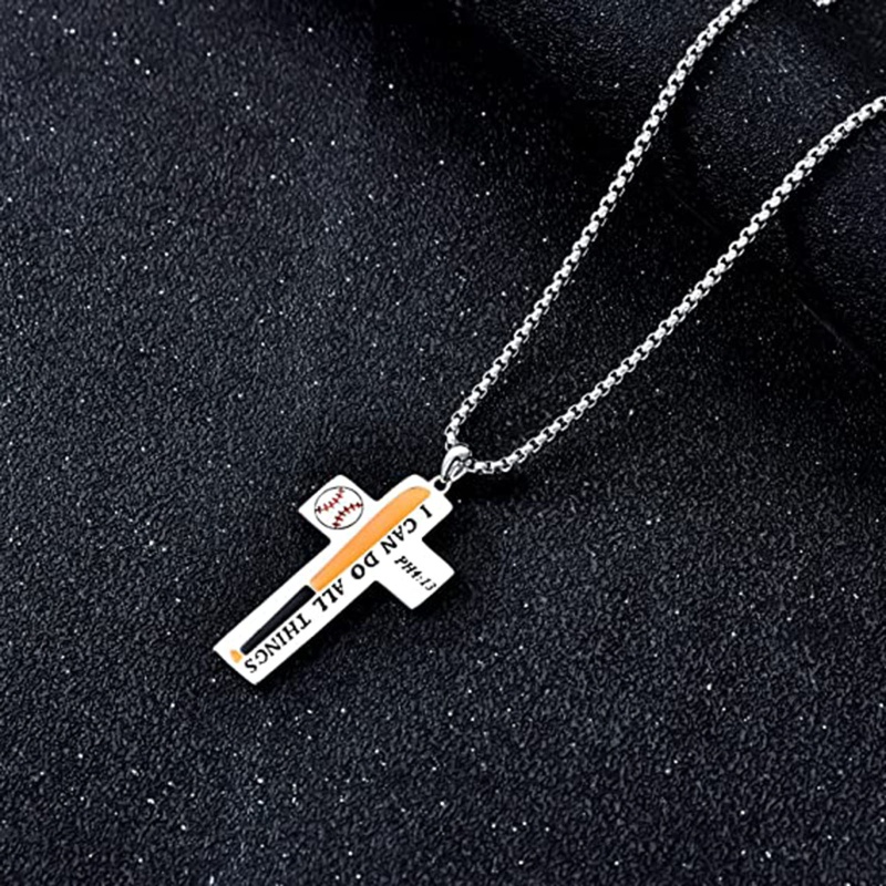 Nerf Vòng cổ Thể Thao Bằng Thép Titan Mặt Thánh Giá Cho Nam Và Nữ I Can Do All Things P