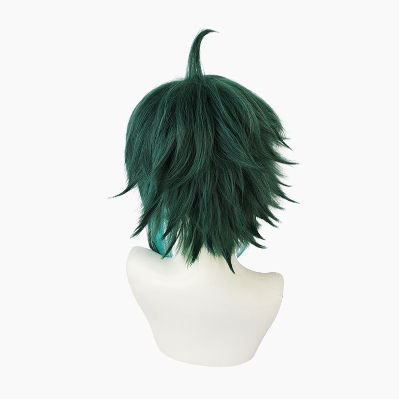 Genshin Impact Xiao Cosplay Wigs Mixed Dark Green Blue Short Hair Halloween Role Play WigsInky Blue Gradient Hair Gift
