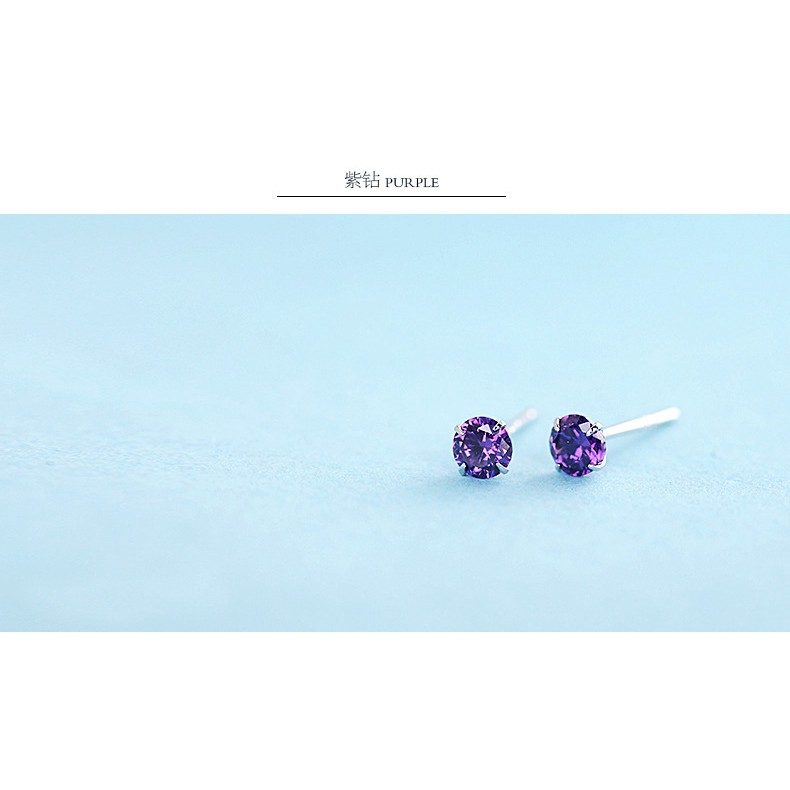 Hoa tai mặt hình viên kim cương giả lấp lánh thời trang dành cho nữ