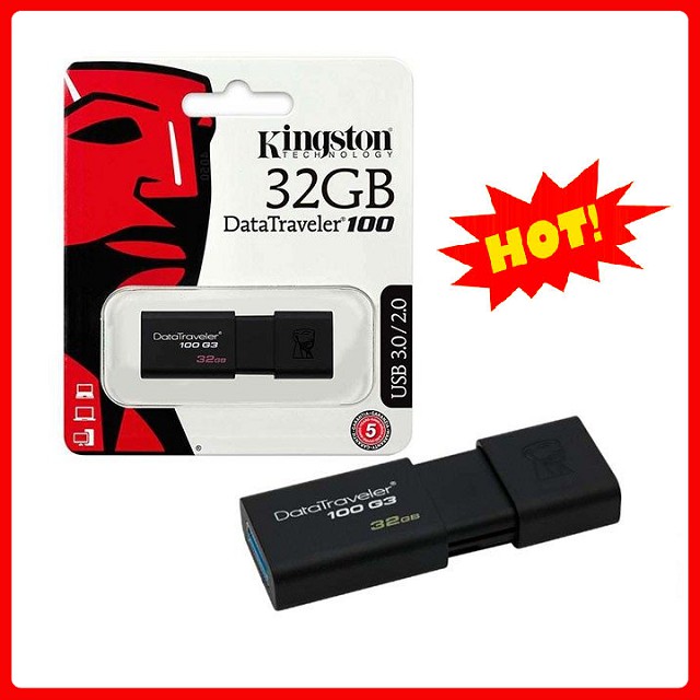 USB 3.0 Kingston 32GB DT100 G3 - BH60T Chính hãng | BigBuy360 - bigbuy360.vn
