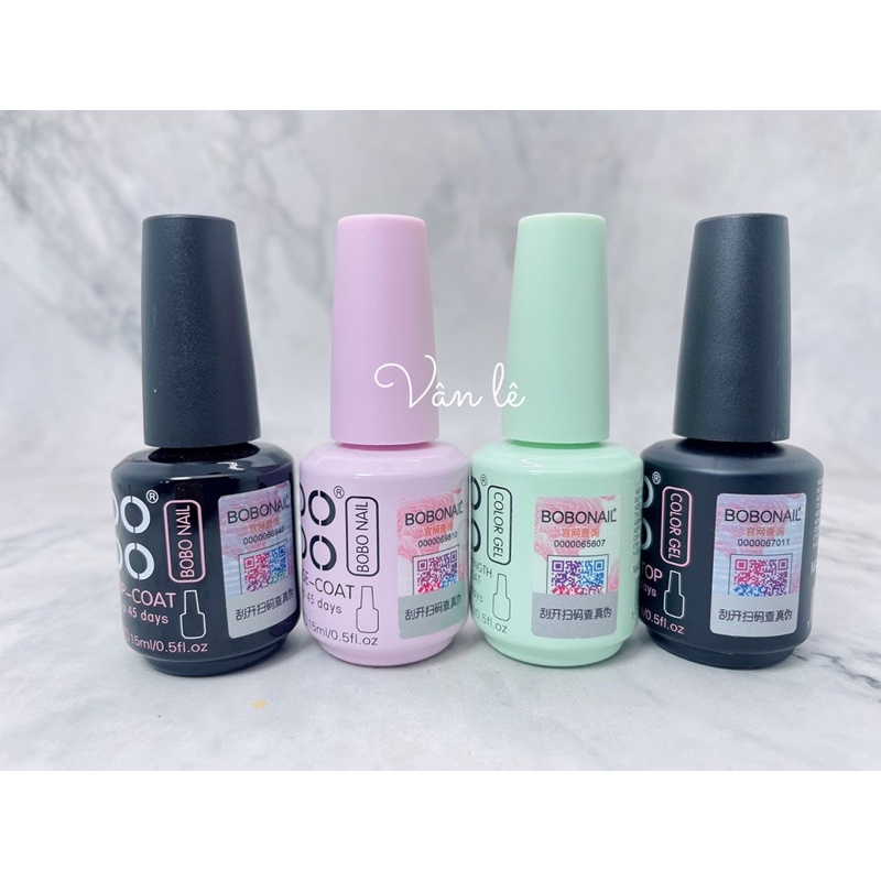 Sơn gel top base cứng móng top lì hãng bobo