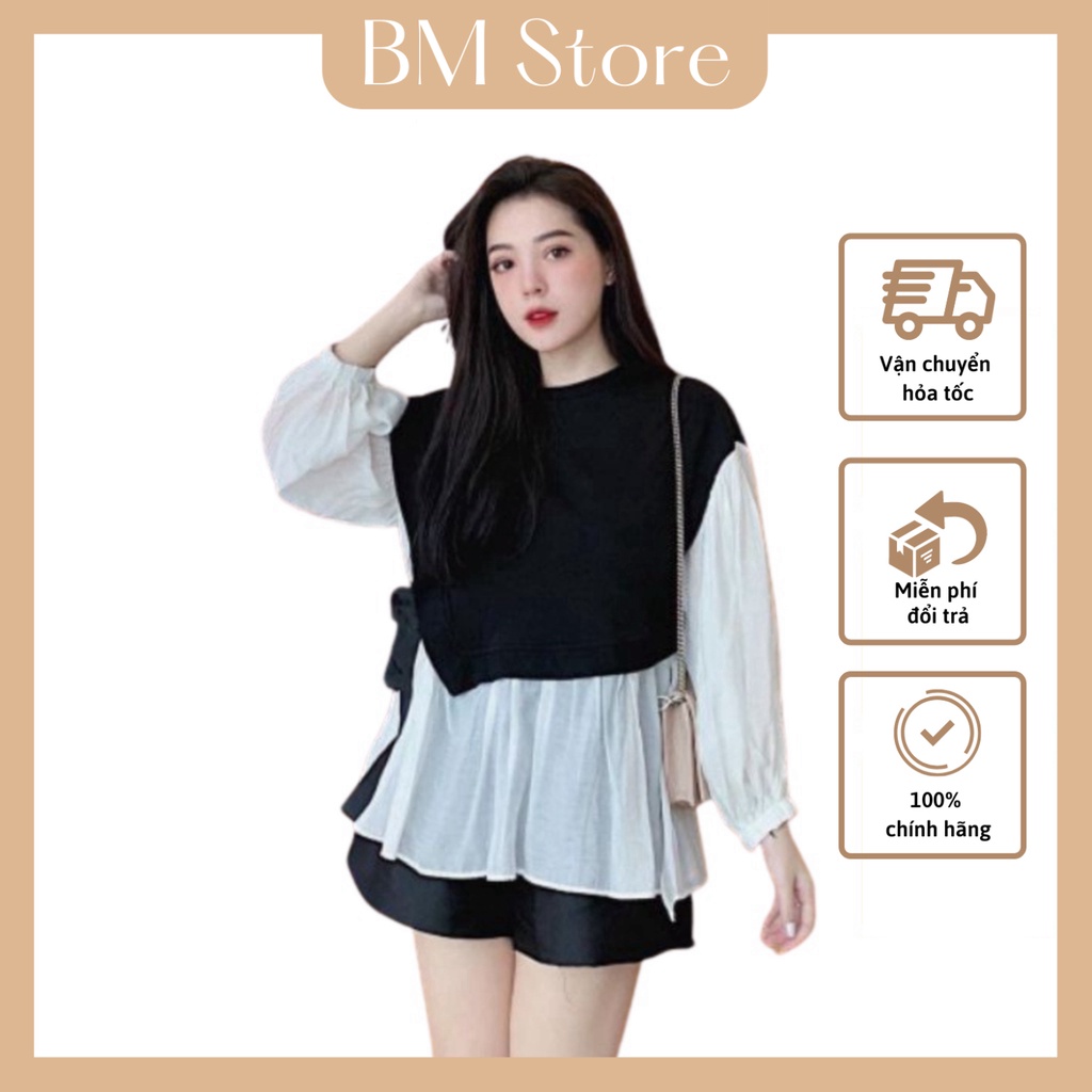 Áo Baby Doll Nơ Eo, Chất Liệu Thô Loại 1 Dày Dặn - BM Store