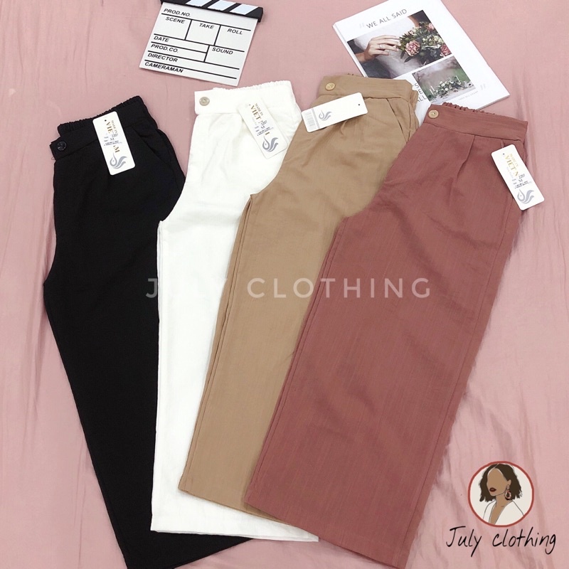 [Ảnh thật shop tự chụp và quay] Quần ống rộng culottes đũi 9 tấc QS015 nhà July | BigBuy360 - bigbuy360.vn