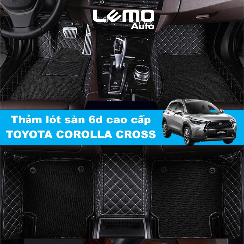 Thảm lót sàn ô tô 5d, 6d Nano 2 chỉ Toyota Corolla Cross 2019 – 2021 kháng khuẩn, khử mùi