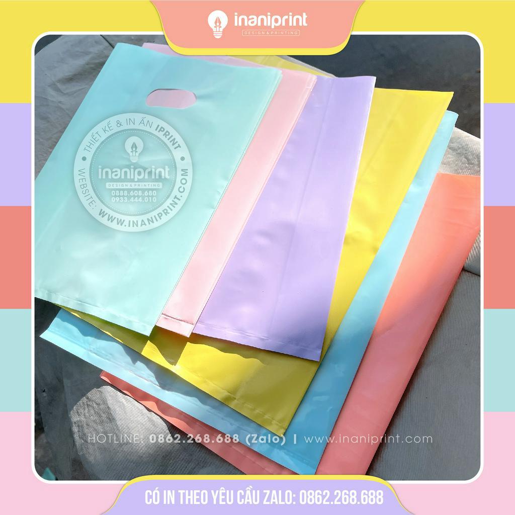 Túi Nilong Hột Xoài PE Bóng Dẻo màu Hồng Pastel, Bao nilon dễ thương nhiều màu giá rẻ