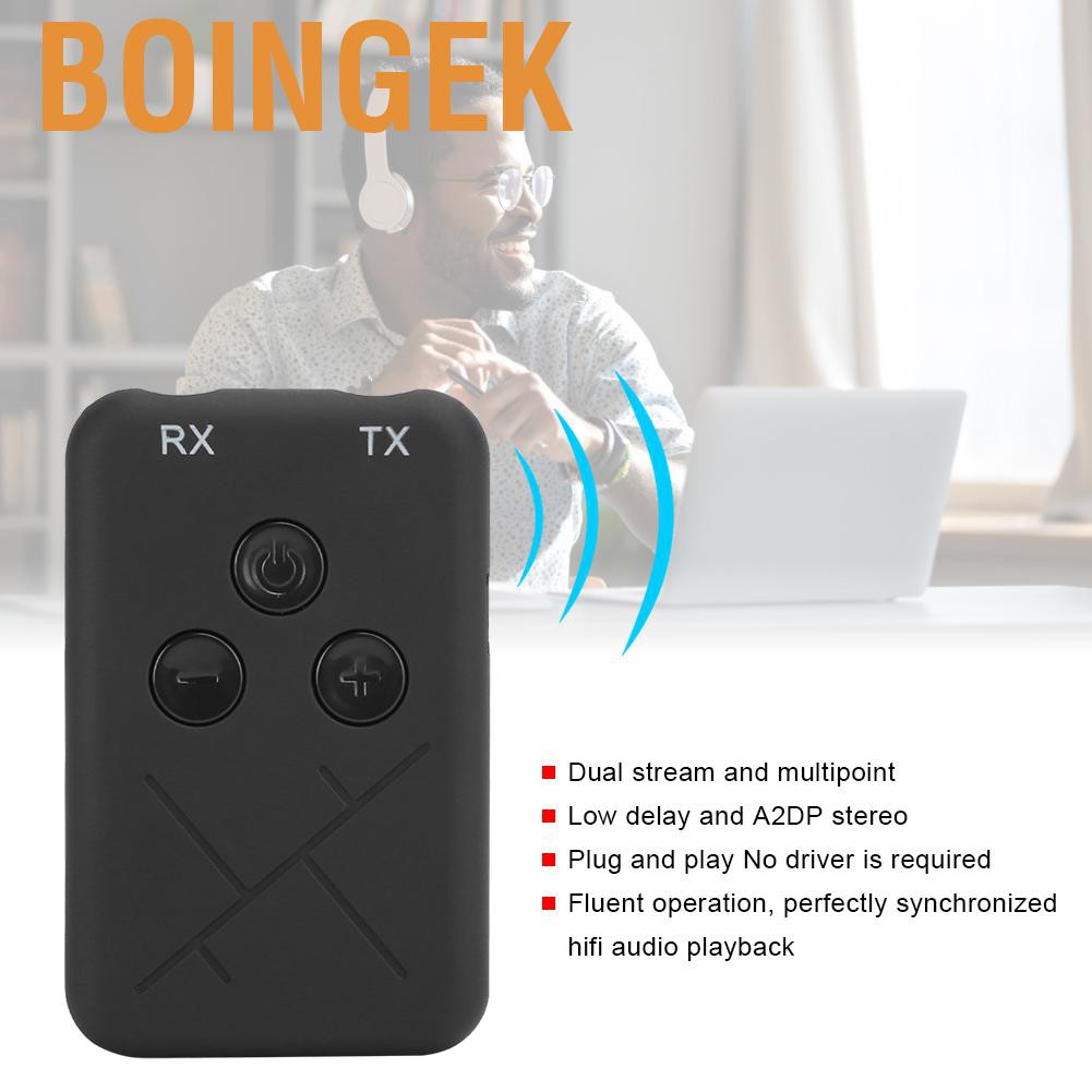 Bộ Thu Phát Bluetooth 4.2 Boingek Rx Tx 10 2 Trong 1 Cho Xe Ô Tô Cổng 3.5mm