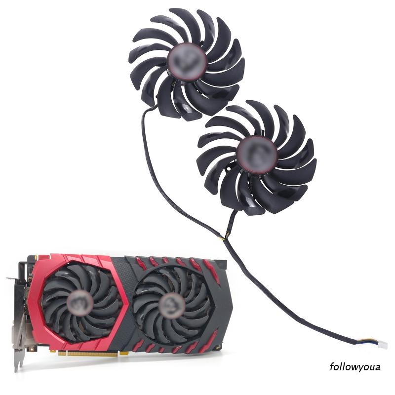 Bộ 2 Quạt Tản Nhiệt Chơi Game Pld10010S12H Pld10010S12Hh 4pin Cho Msi Radeon R9 Rx470 480 570 580 Gtx1080Ti 1080 1070 1060s
