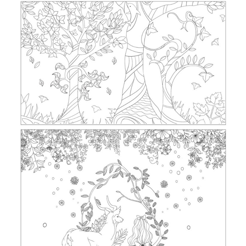 Set 8 Sách Tô Màu Vẽ Tay Hình Khu Vườn Bí Ẩn Cho Học Sinh