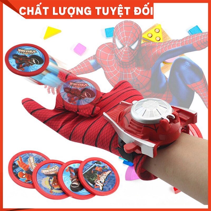 Găng tay bắn đĩa người nhện Spider Man dành cho bé trai
