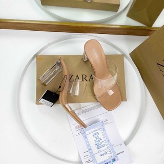 Guốc Zara Quai Trong Mica Gót Trong 7p 9p Mềm Êm Fullbox Hãng Cao Cấp. Giày Cao Gót Nữ Thời Trang Quai Trong