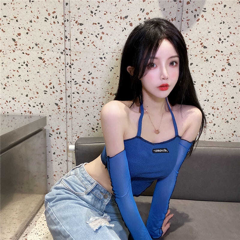 COZOK Áo Thun Tay Dài Hở Vai Kiểu Dáng Quyến Rũ Cho Nữ