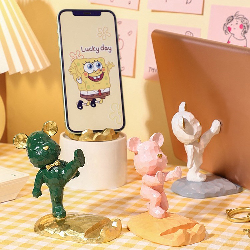 Giá Đỡ Điện Thoại Hình Gấu Bạo Lực Dễ Thương Để Bàn Tiện Dụng