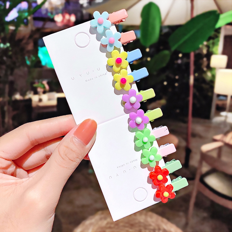 Set 10 Kẹp Tóc Kiểu Dáng Hoạt Hình Dễ Thương Cho Bé Gái
