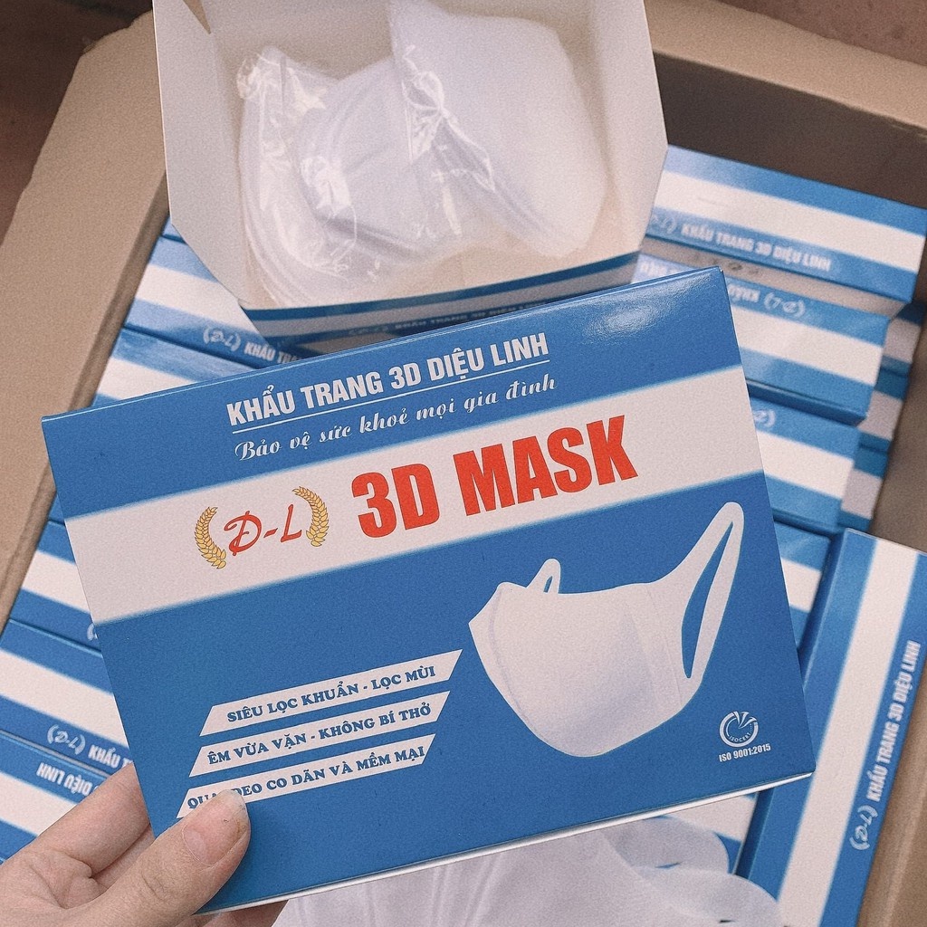 Khẩu trang kháng khuẩn, hộp 50 chiếc khẩu trang 3D Mask chính hãng công nghệ nhật Bản