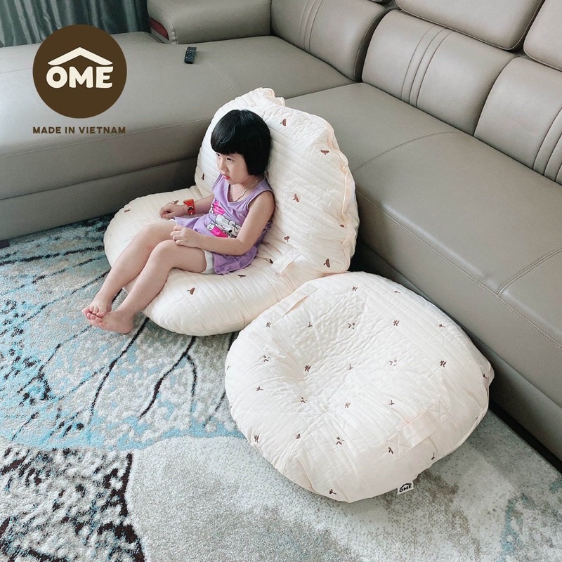 Gối chống trào ngược khổng lồ Ôme/ Gối đại Ôme hoạ tiết thêu tay cho bé từ 0M đến 10Y