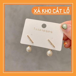 Hoa tai dáng dài đính ngọc trai nhân tạo phong cách hàn quốc hg2303