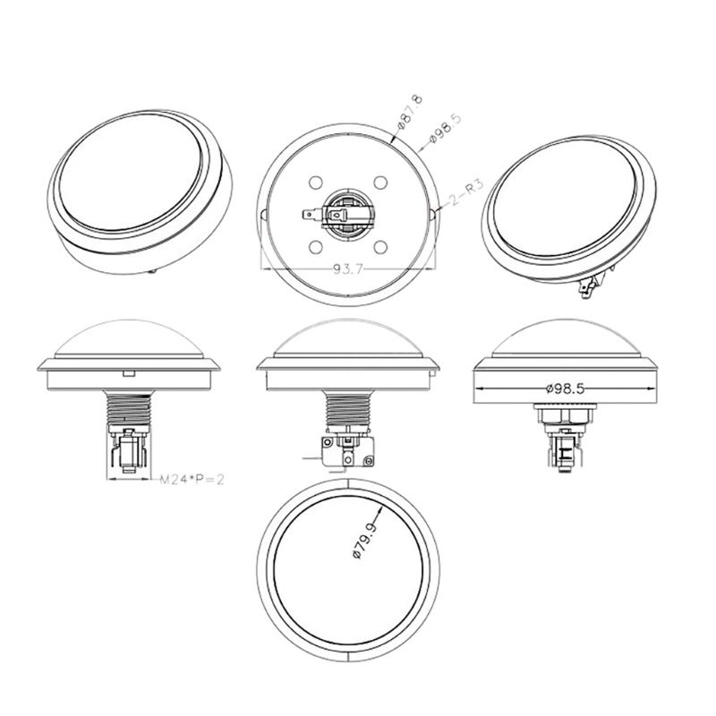 Nút Nhấn Tròn Gắn Đèn LED Với Công Tắc