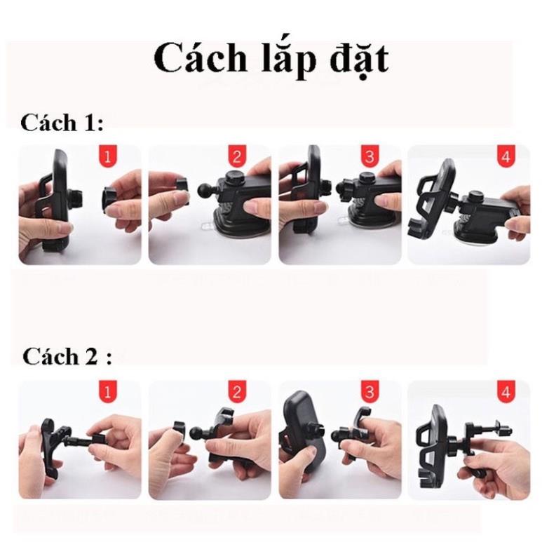 Giá đỡ điện thoại trên ô tô gắn taplo, gắn kính, kẹp cửa gió, kẹp điện thoại ô tô cực kì chắc chắn - CB03