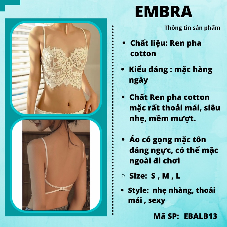 áo Bra ren hoa mỏng họa tiết hoa EBALB13