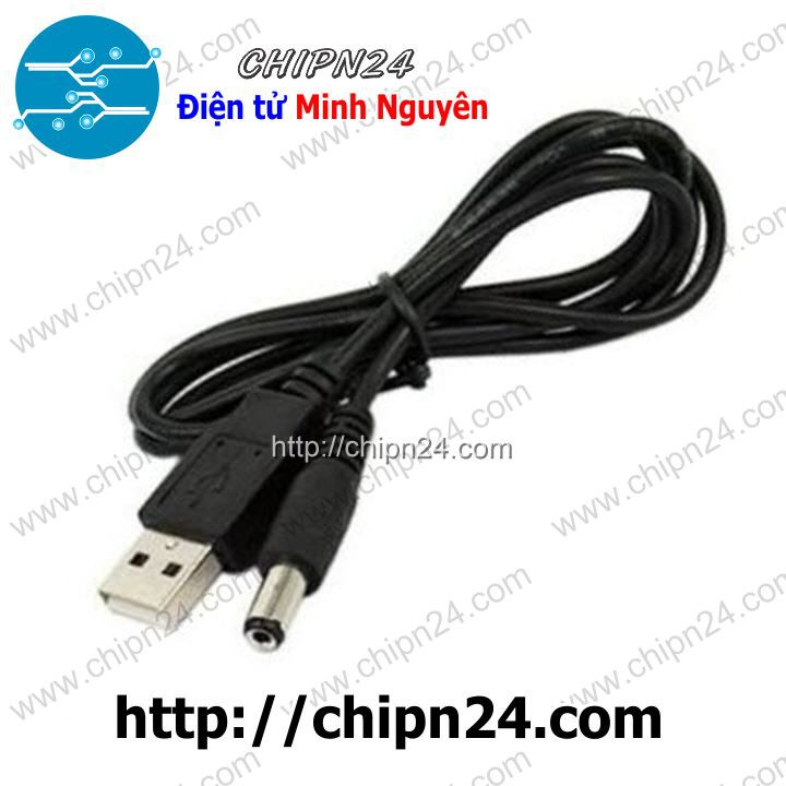 [1 SỢI] Dây chuyển USB ra Jack DC 5.5x2.1MM