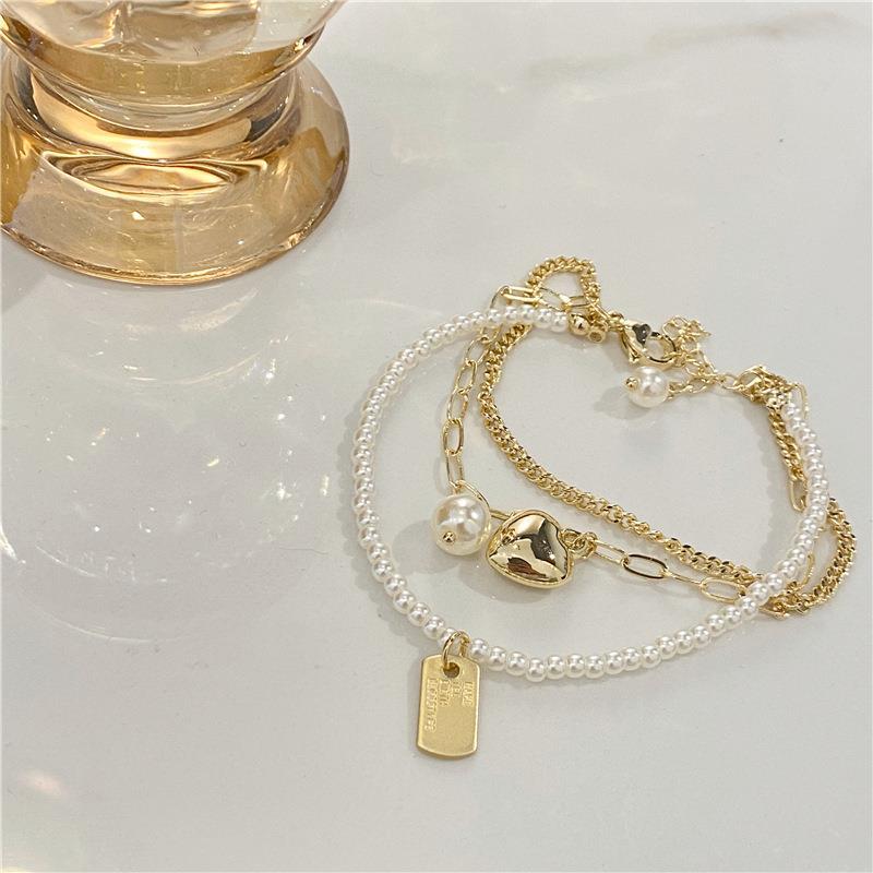 Vòng Tay Ngọc Trai Thiết Kế Hình Học Đơn Giản