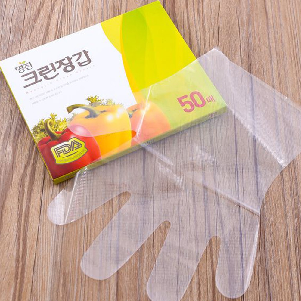 Găng tay nilon dùng 1 lần MYUNGJIN hộp 50 cái