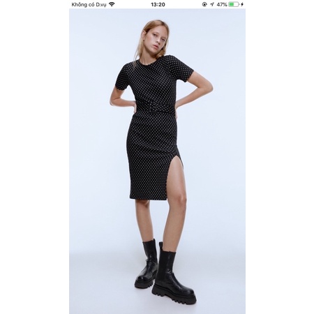 váy zara chấm bi authentic