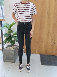 Quần jeans 9 tấc màu xám