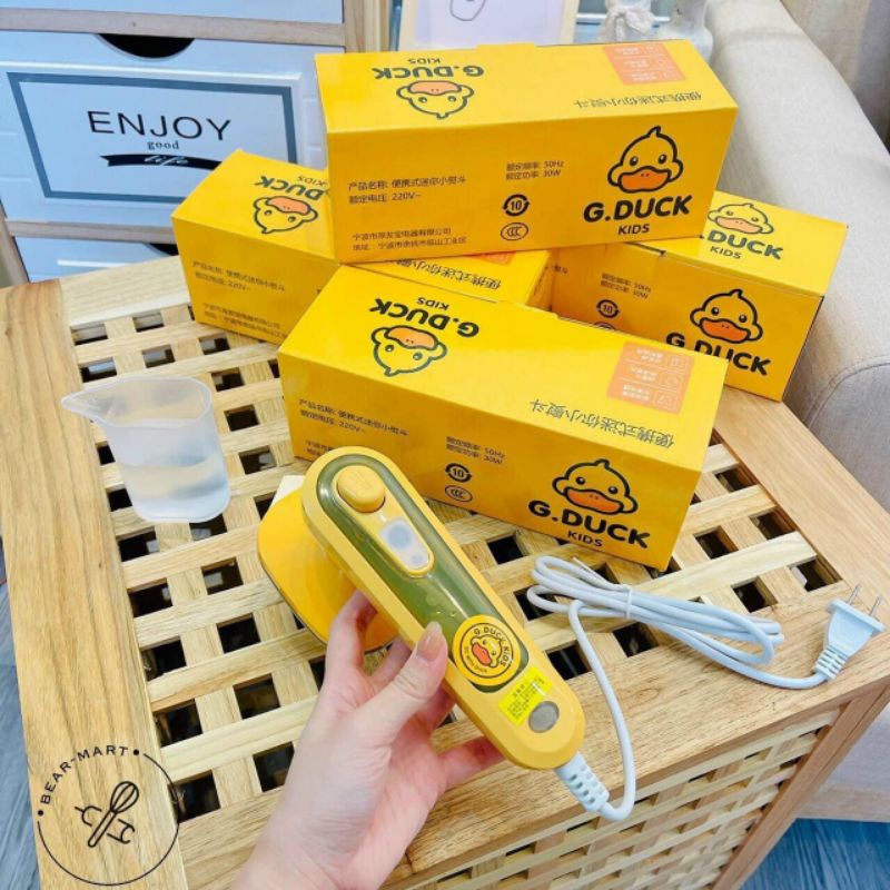 Bàn là hơi nước cầm tay mini GDUCK vịt vàng, dễ dàng là quần áo tiện lợi, quần áo phẳng như mới