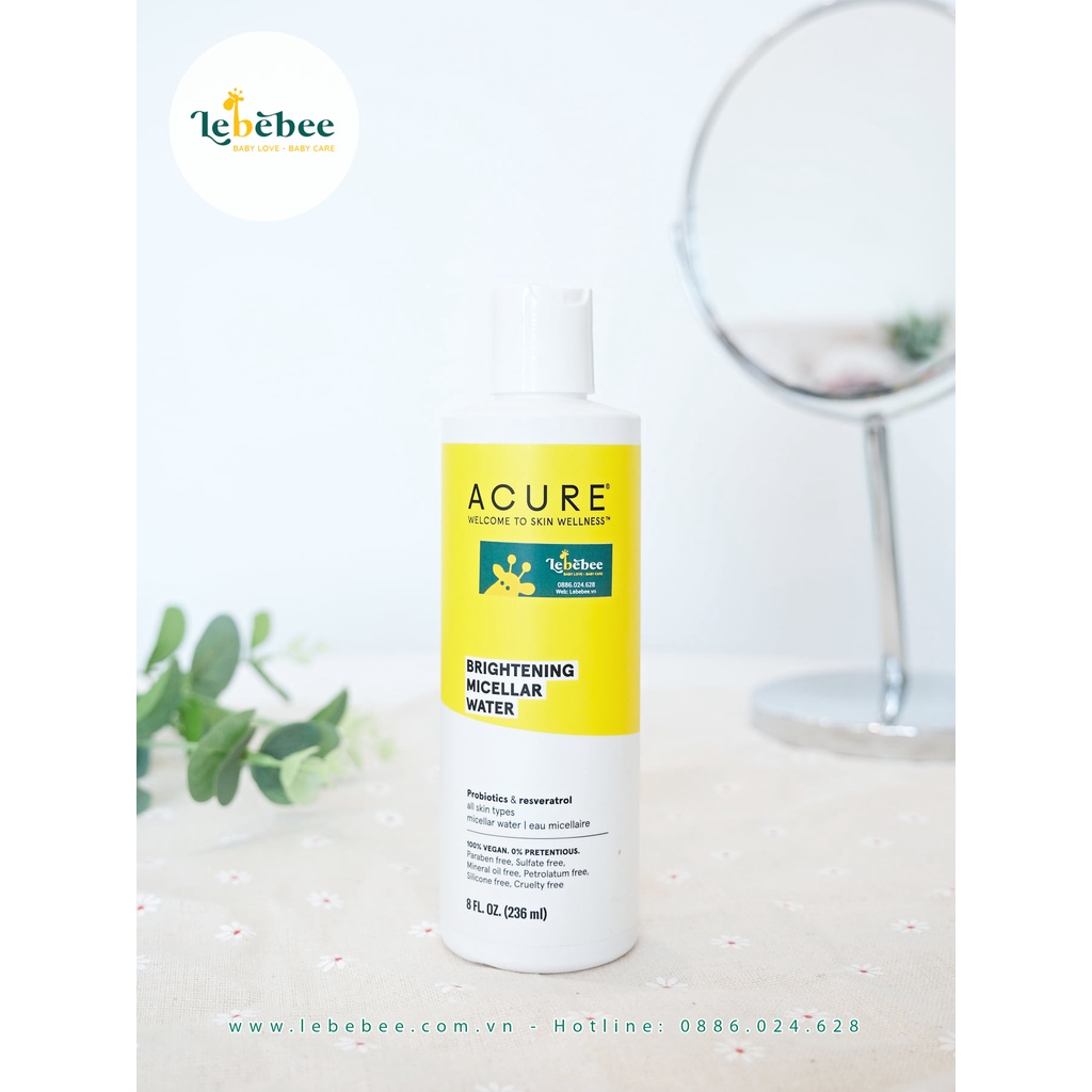 Tẩy trang Acure organic Mỹ - Toner Brightening micellar water 236ml