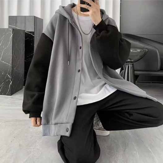 Áo Khoác Hoodie Dáng Rộng Phong Cách Hàn Quốc Thời Trang Cho Nam Giới simple áo khoác unisex hoodie