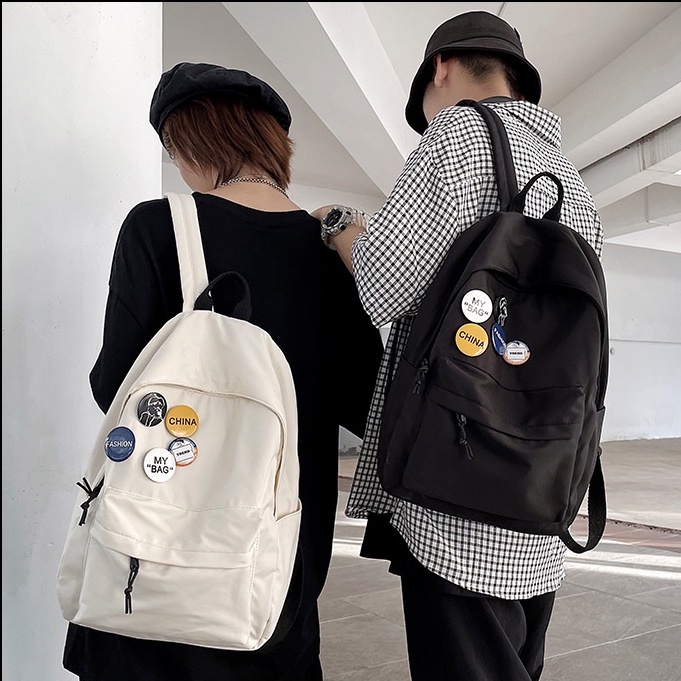 Balo Nam Nữ Thời Trang ♥️FreeShip♥️ Cặp Đi Học Basic Ulzzang Chống Nước BL09