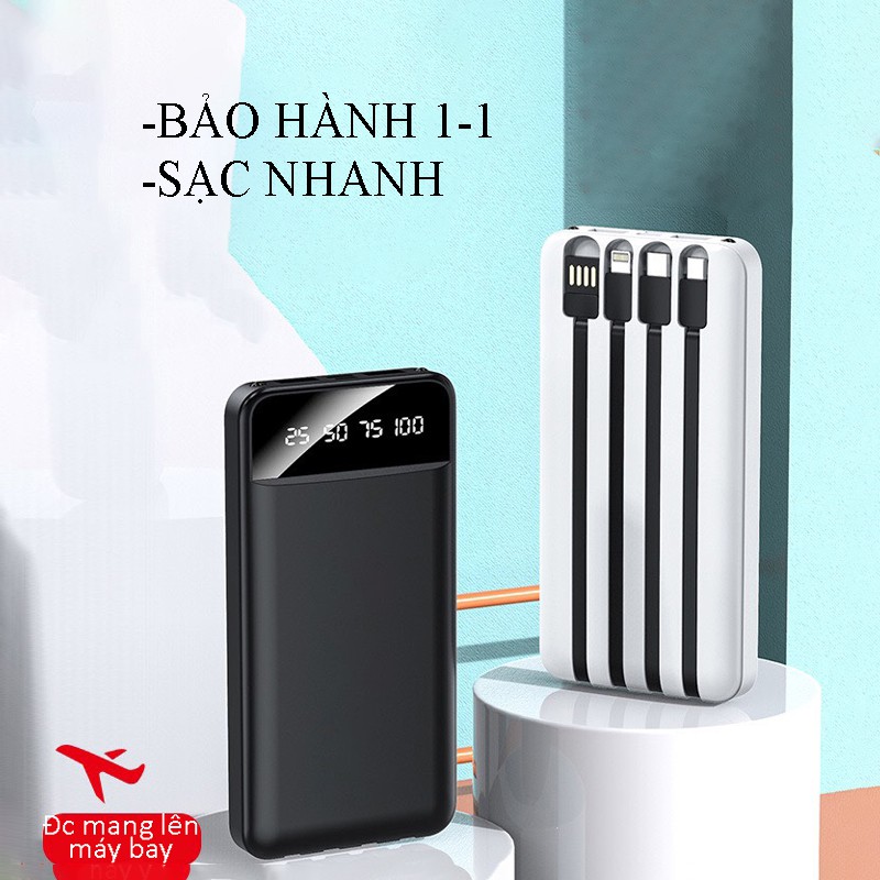 SẠC DỰ PHÒNG 10000mah Power Bank ,2 INPUT & 6 OUTPUT màn hình hiển thị pin cao cấp