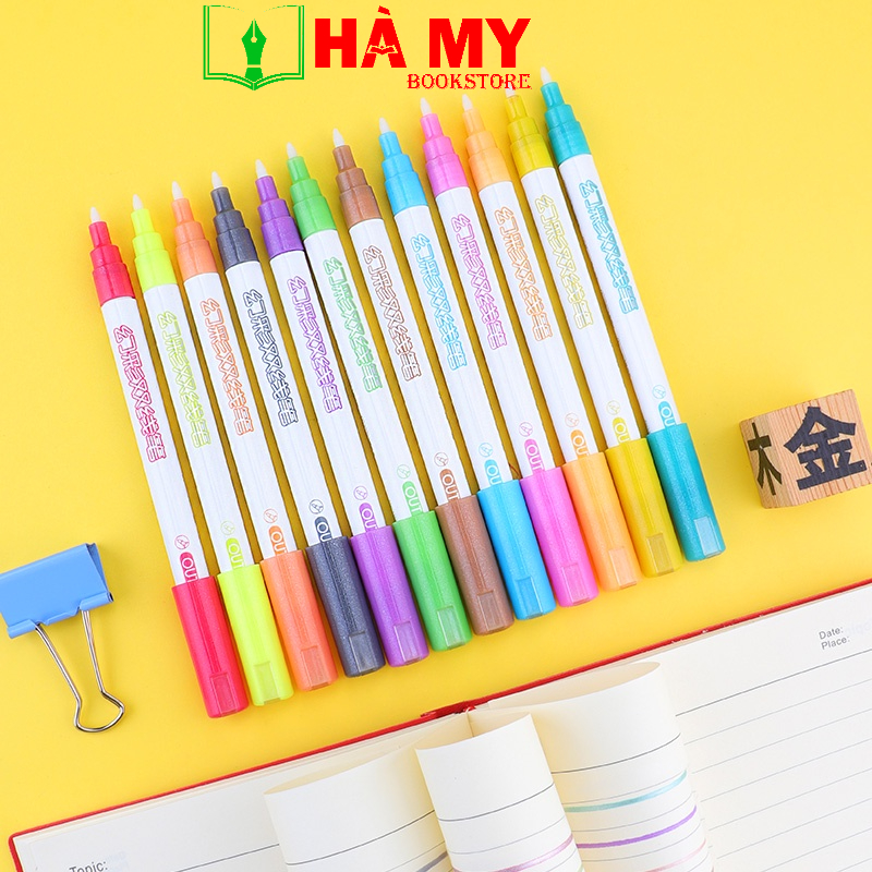 Bút Màu Ánh Nhũ Đánh Dấu Kẻ Vạch Sáng Tạo Ngòi 1MM BAOKE Mã MP4909- BAOKE CHÍNH HÃNG
