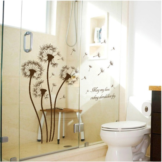 Decal trang trí Hoa Bồ Công Anh đen trong gió