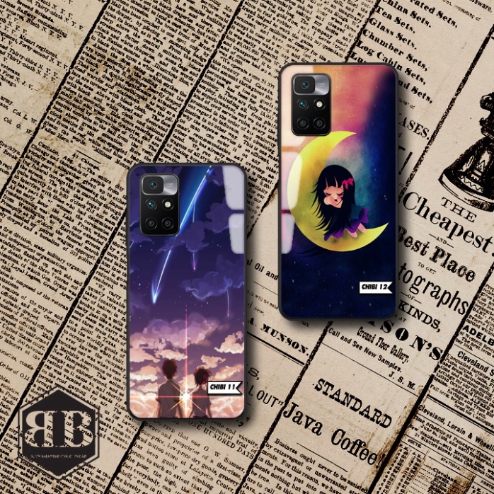 ỐP lưng kính cường lực Xiaomi Redmi 10 hình chibi