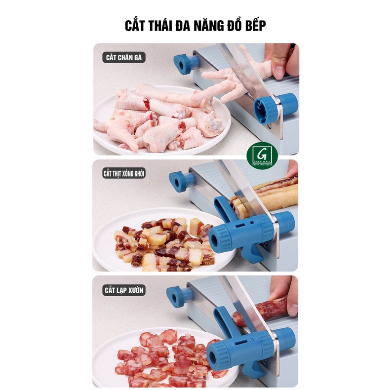 Máy thái thịt cắt bánh kẹo phô mai, chân gà thái rau củ quả cắt đa năng KD20047 đổi lỗi 3 năm BH 5 năm, tặng tay mài dao