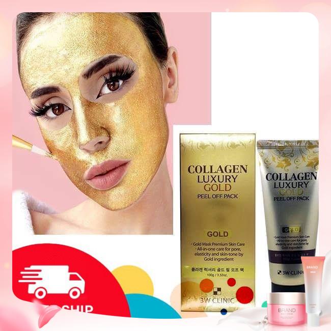 (tem nhập khẩu) Mặt nạ lột tinh chất vàng 3W CLinic Collagen Luxury Gold Peel Off Pack 100ml