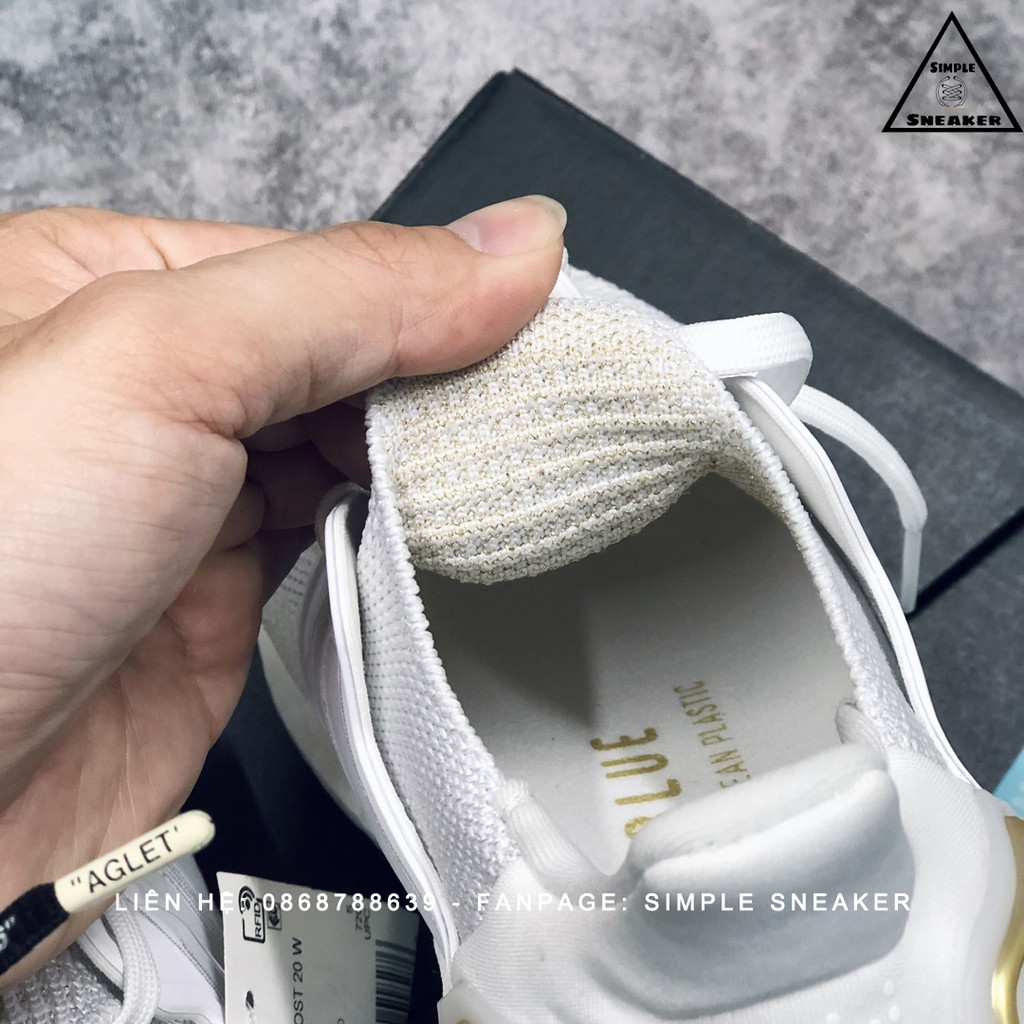 Giày Adidas Auth💙FREESHIP💙Adidas Ultraboost 20 Triple White Gold Metallic Chính Hãng - Giày Chạy Tốt Nhất Thế Giới
