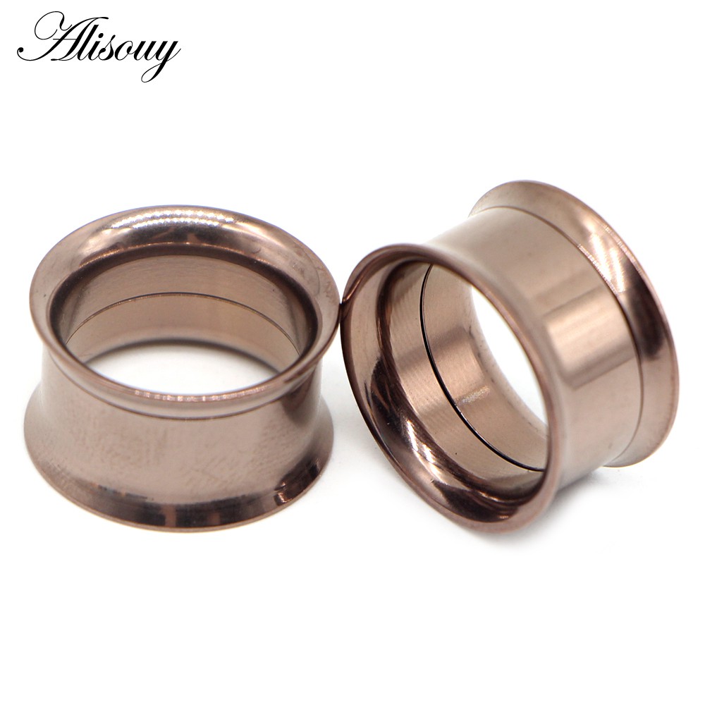 Alisouy 2 Chiếc Thép Phẫu Thuật Vít Phù Hợp Với Tai Thịt Đường Hầm Phích Cắm Anodized Bên Trong Sợi Đôi loe Rỗng Rỗng Dụng Cụ Đo Trang Sức