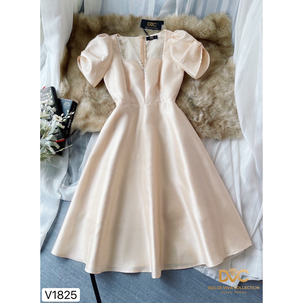 Váy be tafta xòe thiết kế V1825 - Đẹp Shop DVC - Kèm ảnh thật trải sàn do shop tự chụp | BigBuy360 - bigbuy360.vn